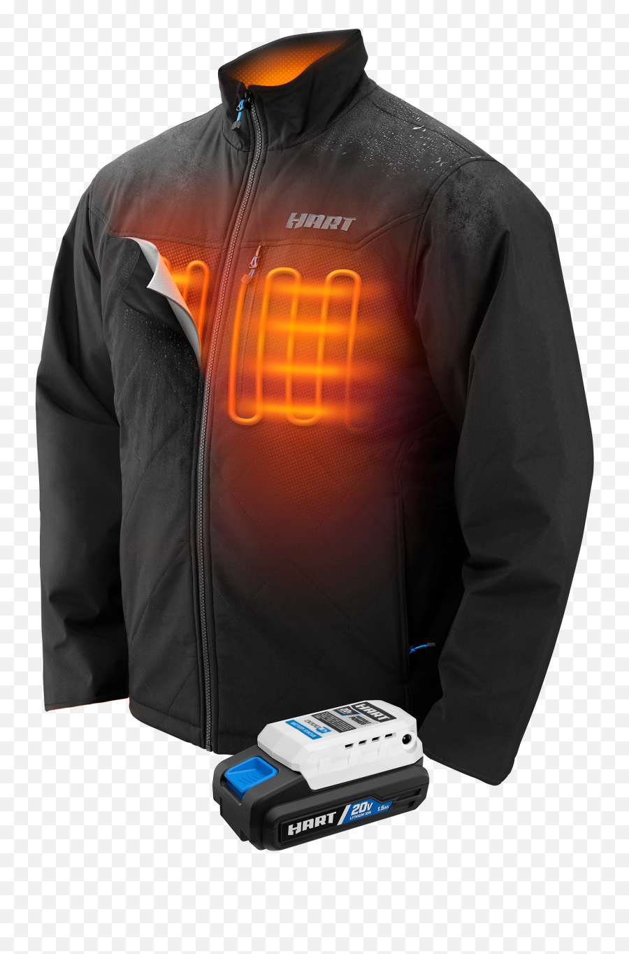 20v Heated Black Jacket - Hart Tools Hart Heated Jacket Walmart Png,Best Icon Winter Jacket