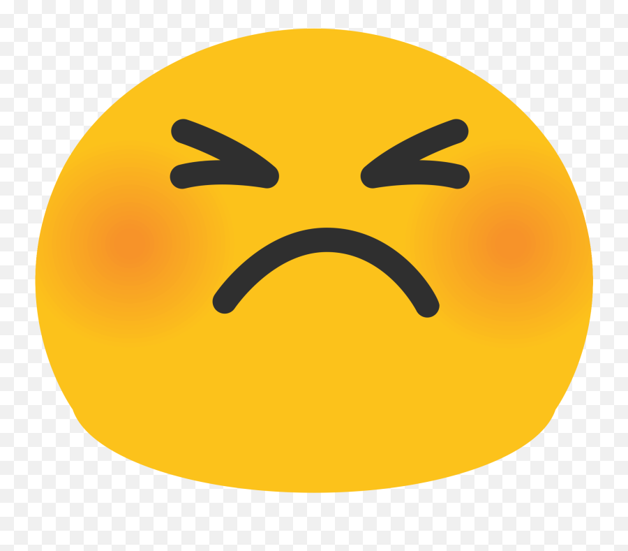 Blushing Emoji Png - Angry Face Emoji Android Clipart Full Persevering Face Emoji,Surprised Emoji Transparent Background