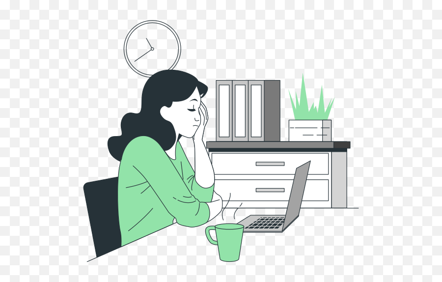 Tiredness Customizable Cartoon Illustrations Bro Style - Fatigue Png,Working Woman Icon