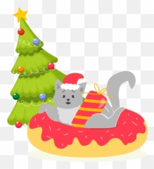 Christmas Illustration Cat Tree Graphic By Povridestudio - Fictional Character png