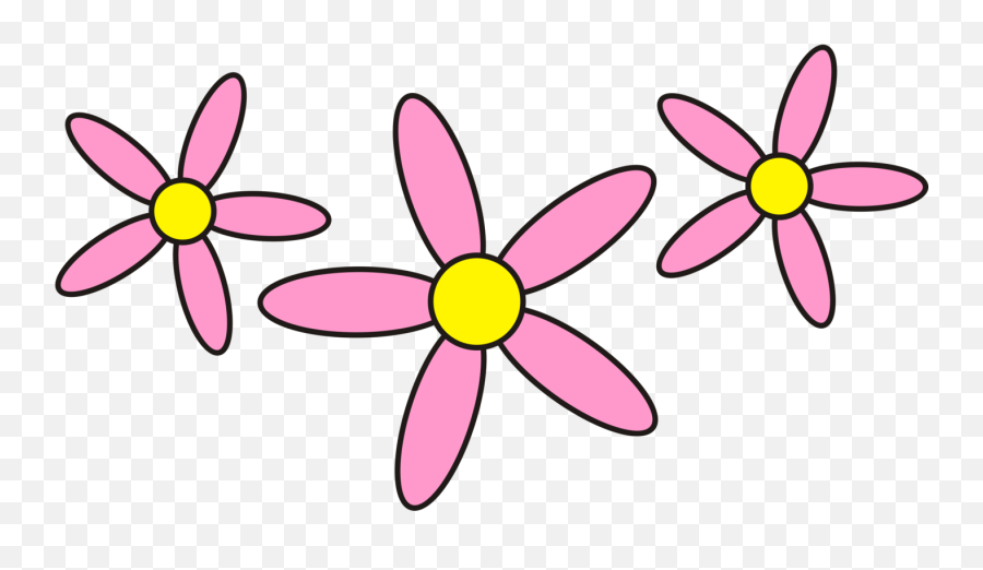 All Photo Png Clipart - Pink Flowers Clipart Transparent Pink Yellow Cartoon Flower,Flower Clipart Transparent