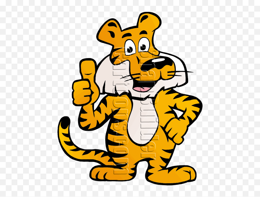 Tiger Standing With Two Thumbs Up - New Chelsea Elementary School Logo Png,Thumbs Up Logo