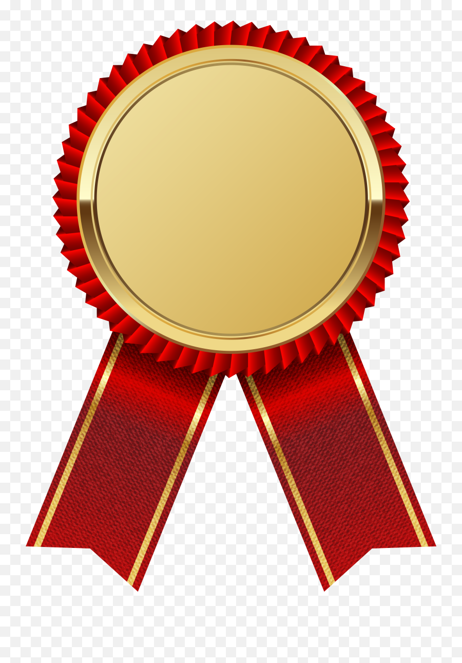 Medal Gold Ribbon Red Png Image