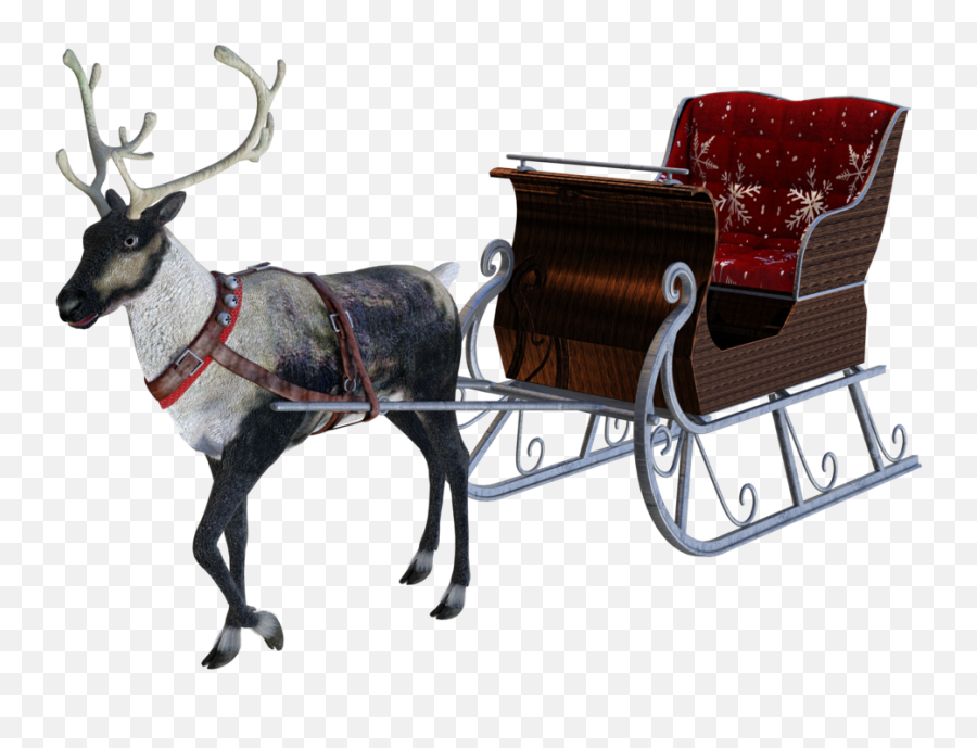 Santa Sleigh Png - Sled,Santa And Reindeer Png