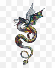 Tattoo School Old Sleeve Color Vector - Chinese Dragon png