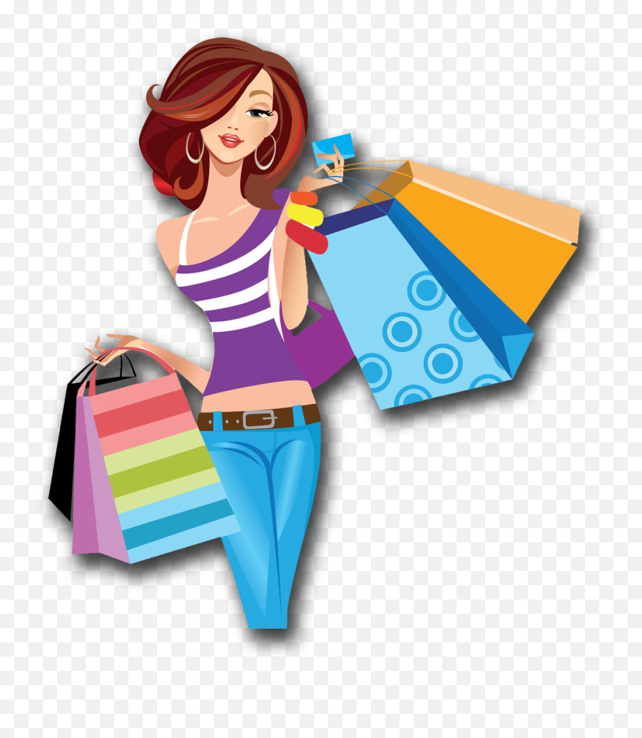 Download Shopping Cartoon Women Png Image High Quality - Cartoon Woman Shopping Png,Women Png