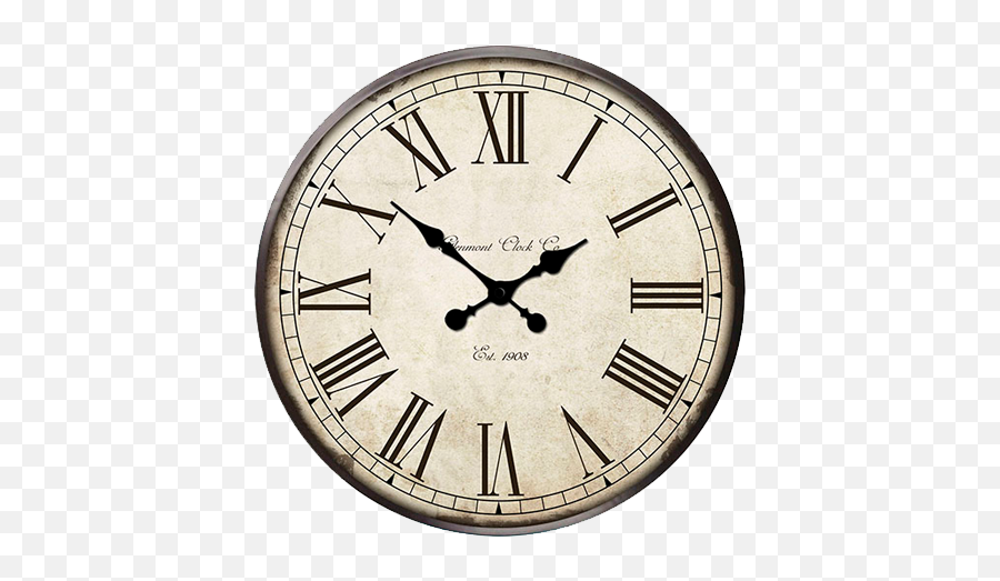 Download Hanging Rounded Antique Clock - Big Clock With Roman Numerals Png,Clocks Png