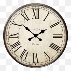 Download Hanging Rounded Antique Clock - Big Clock With Roman Numerals Png,Clocks Png