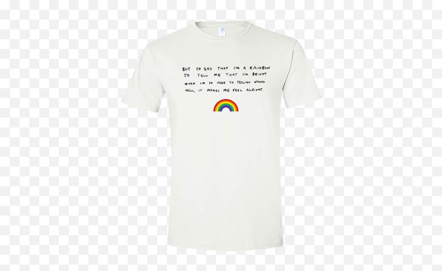 Rainbow Embroidered White Tee Dodie Clark Us - Active Shirt Png,White Tee Png