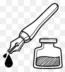 Fountain Pen And Inkwell Coloring Page - Coloringcrewcom Pluma Y Tintero Para Colorear Png,Inkwell Png