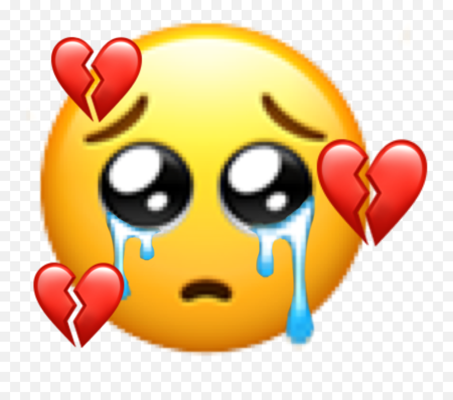 Broken Heartbroken Heart Sticker By Stickermaker - Puppy Eyes Emoji Iphone Png,Broken Heart Emoji Transparent