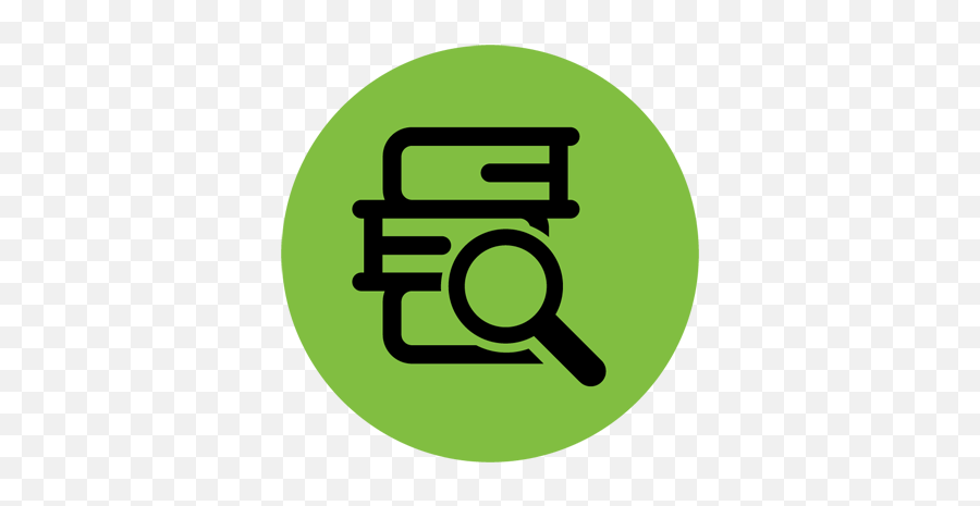 Download Research Green Icon With Books And Magnifying Glass - Black Logo Design For Book Png,Research Icon Png