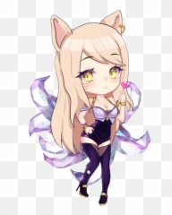 Ahri Chibi Sticker - Ahri Kda Chibi Png,Ahri Transparent