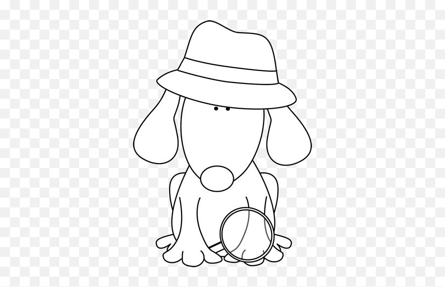 Black And White Detective Dog Themed Classroom - Black And White Detective Dog Png,Detective Hat Png