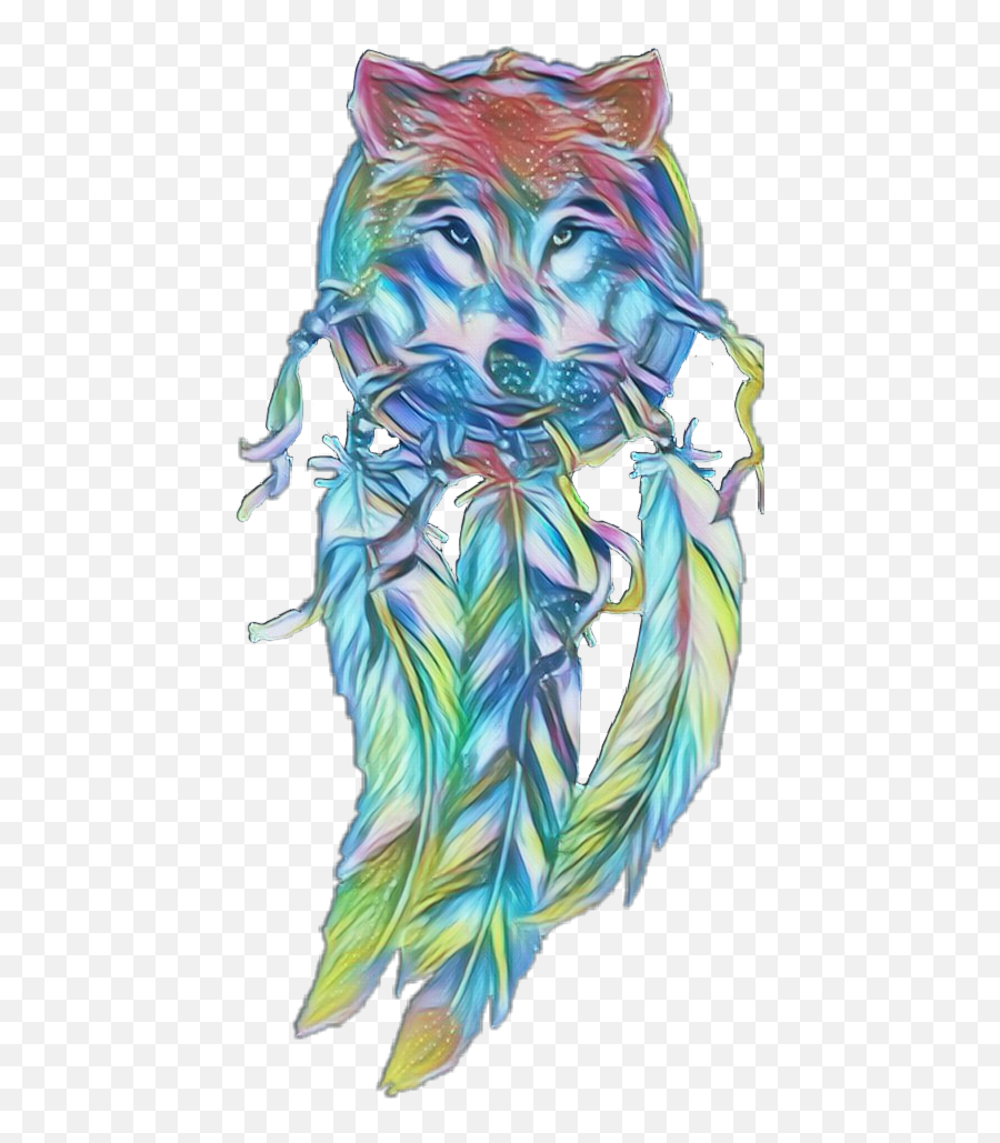 Indian Feather Png - Indian Wolf And Feathers Tattoo,Indian Feather Png