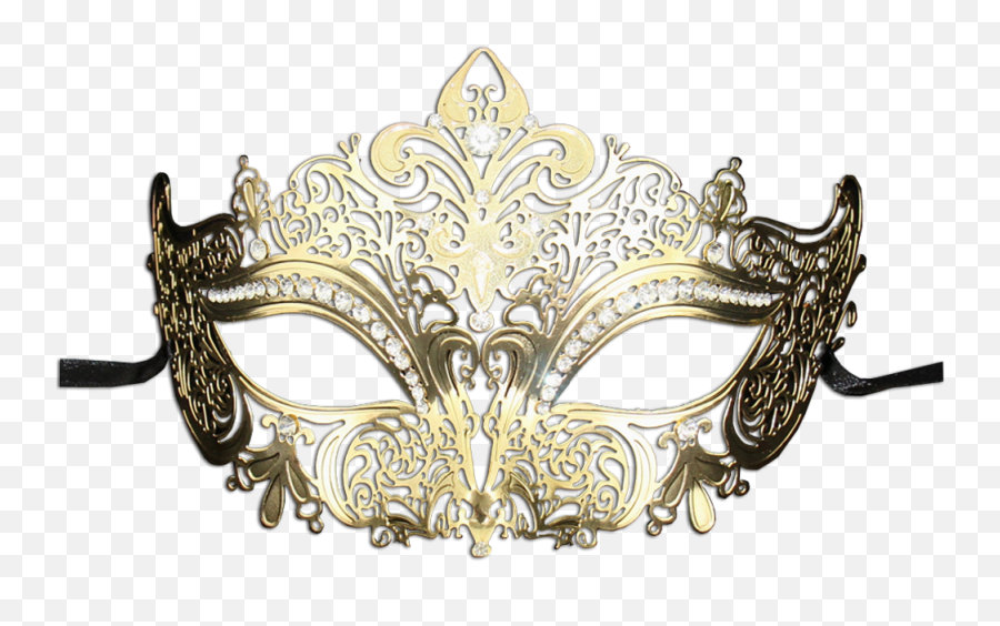 Gold Series Womenu0027s Laser Cut Metal Venetian Masquerade Crown Mask - Transparent Masquerade Mask Png,Gold Crown Transparent Background
