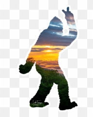 Bigfoot Throwing Peace Sign Decal - Clipart Bigfoot Png,Bigfoot Transparent