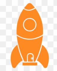 Free Icons Easy To Download And Use - Clipart Full Orange Rocketship Transparent png