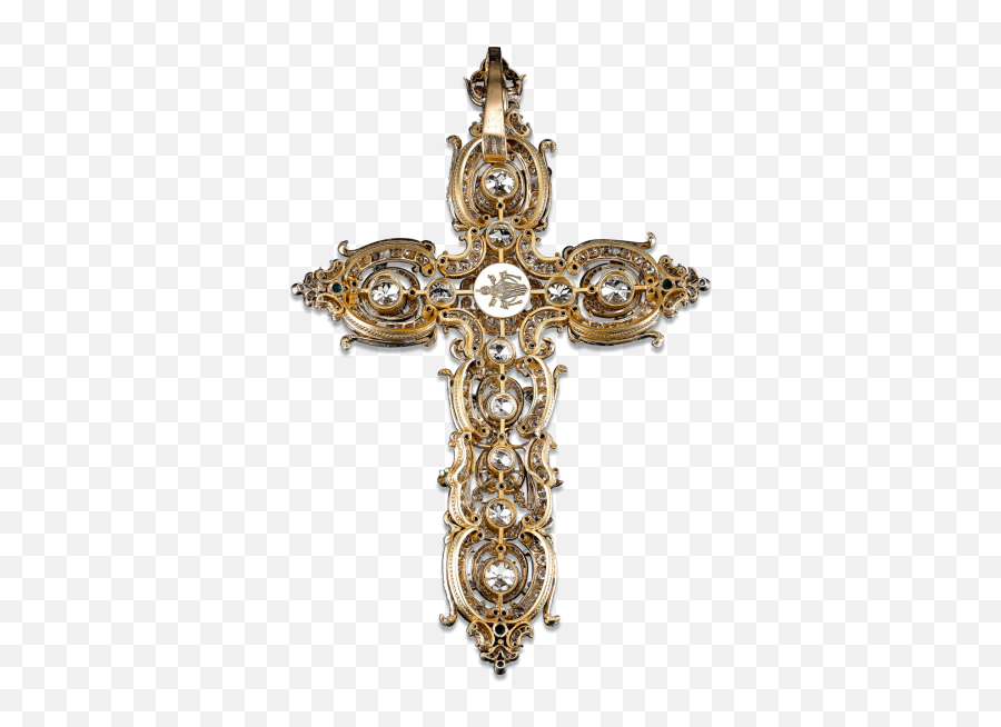 Papal Cross Antique Diamond - Diamond Cross Png,Religious Icon Bracelet