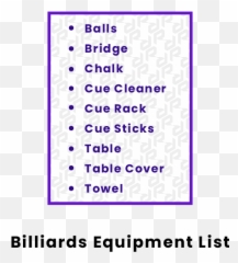 Billiards Equipment List - Dot png