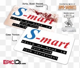 S - Mart u0027Army of Darknessu0027 Cosplay Replica Name Badge Personalized png