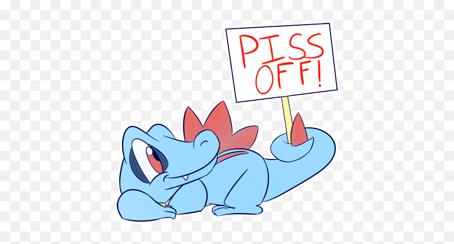Rude Totodile Sticker Pack - Clip Art Png,Totodile Png