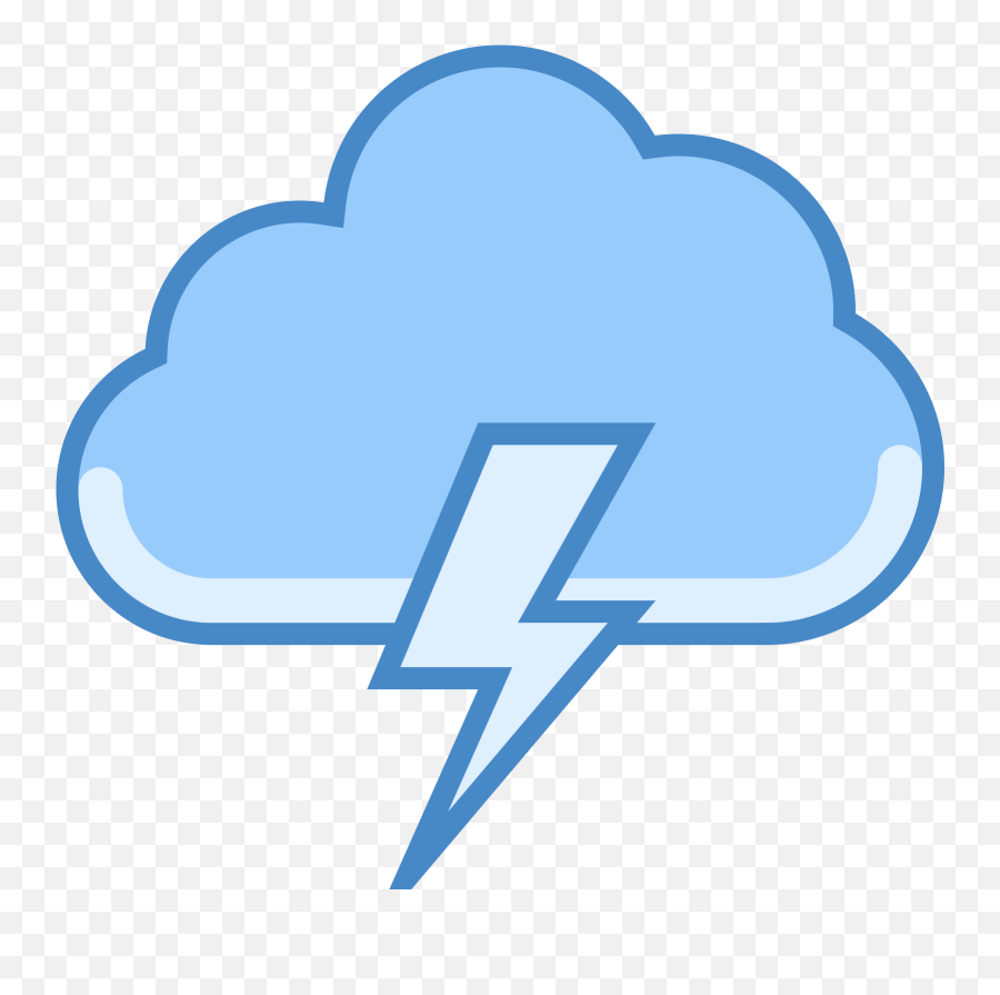 The Icon Is A Stylized Depiction Of Storm Cloud - Cloud Transparent Thunderstorm Clipart Png,Blue Lightning Png