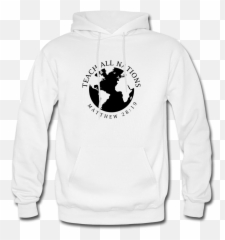Teach All Nations Hoodie Black Letter Unisex - png