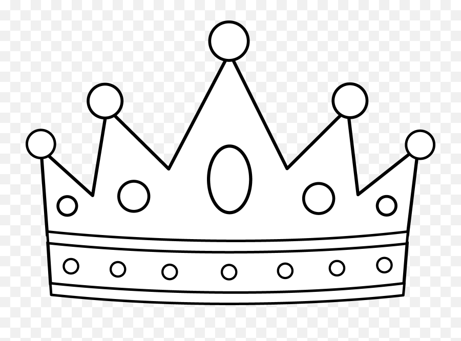 27 Crown Black And Wh Clipart White - King Crown Coloring Page Png,Black Crown Png