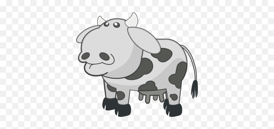 Gray Cow Png Clip Art Transparent Image - Yellow Cow Cartoon Background,Cow Icon Png