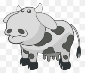 Gray Cow Png Clip Art Transparent Image - Yellow Cartoon Background