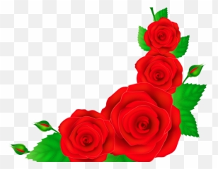 Border Clipart Rose - Red Corner Png Transparent Roses