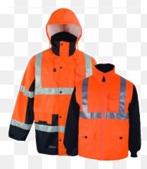 Prevent 3360 5 In1 Winter Orange High Visibility Parka With Hood - Zipper Png,Hood Png