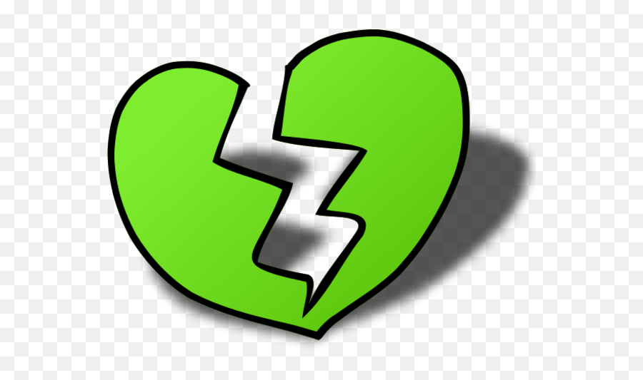 Broken Heart Cliparts - Broken Heart Clip Art 600x452 Broken Green Heart Emoji Png,Broken Heart Png