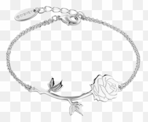 Disney - Beauty And The Beast Enchanted Rose Bracelet Silver Armband Damen Schön Png,Beauty And The Beast Rose Png
