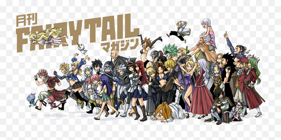 Fairy Tail Gets New Monthly Magazine - Fairy Tail All Characters Png,Fairy Tail Transparent