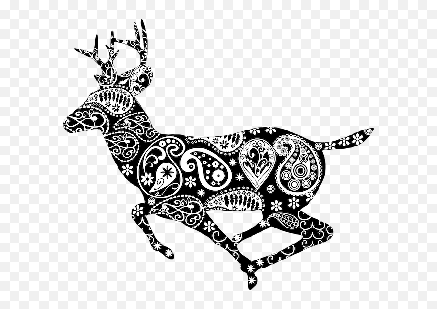 Ornamented Deer Free Svg - Mandala Design In Animals Png,Deer Png