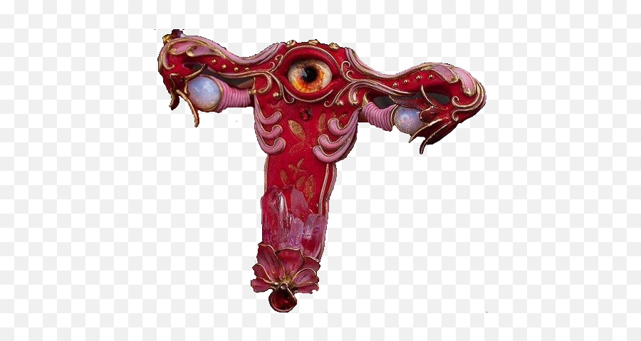Uterus Womb Femalesacred Anatomy Art Red Feminist Noute - Carving Png,Uterus Png