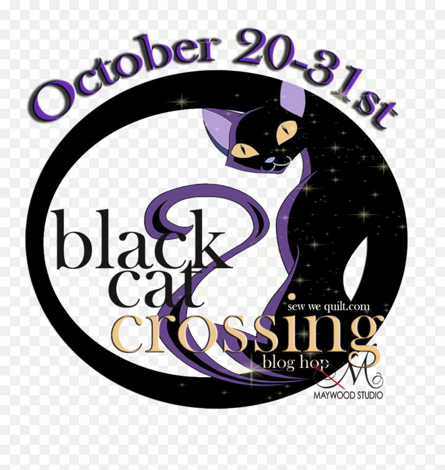 Black Cat Crossing Blog Hop - Patchwork Sampler Poster Png,Black Cat Logo