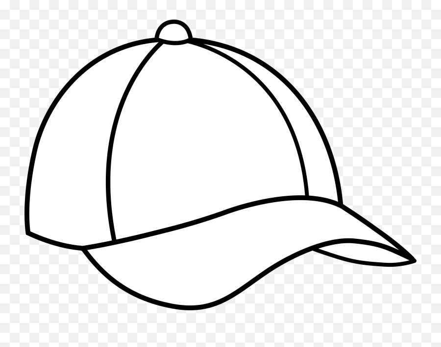 White Cartoon Baseball Cap Png Black - Cartoon Baseball Cap Drawing,Baseball Cap Png