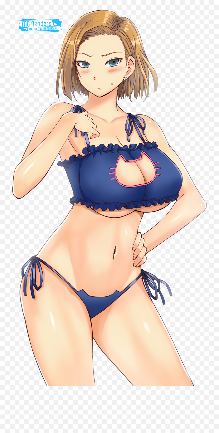 Dragon Ball - Android 18 Render 2 Anime Png Image Android 18 Sexy Bikini,Android 18 Png