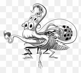 Download Drawn Tentacle Transparent - Tentecle Black And White png