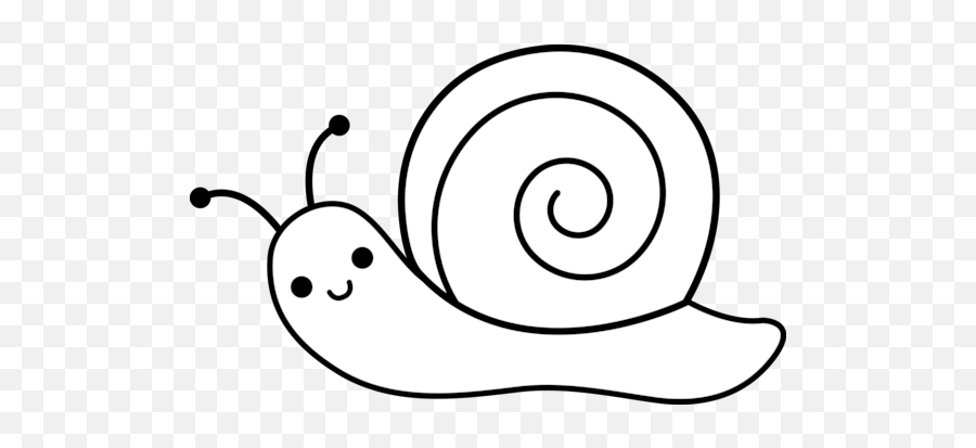 Png Snail Black And White Transparent - Cute Snail Drawing,Snail Transparent