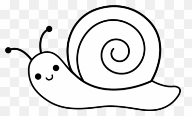 Png Snail Black And White Transparent - Cute Snail Drawing,Snail Transparent
