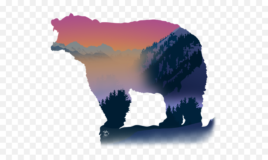Vector Bear Silhouette Steemit - Summit Png,Bear Silhouette Png