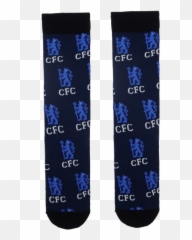 Chelsea Fc All Over Print Logo Socks In Blue - Ski png