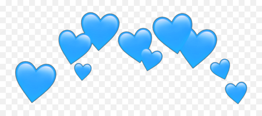 Blue Heart Emoji - Red Heart Crown Png,Blue Heart Transparent Background