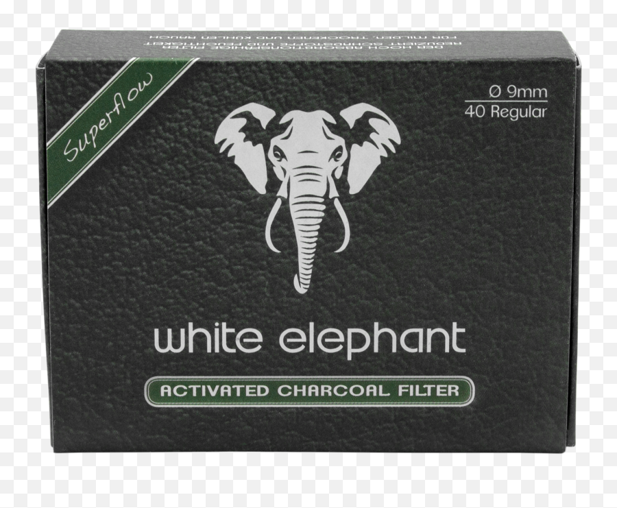 White Elephant 40 Activated Charcoal Filter 9mm 10x - White Elephant Charcoal Filters Png,White Elephant Png