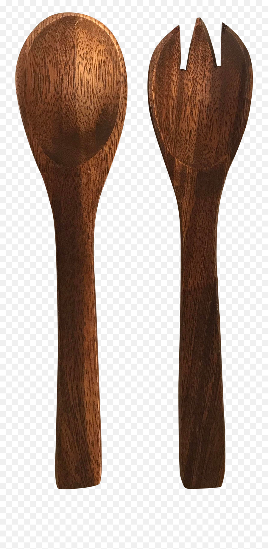 Vintage Wooden Serving Set - Pair Of Spoon And Fork Wooden Spoon And Fork Png,Spoon And Fork Png