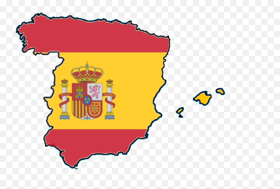 Without - Spanish Flag In The Shape Of Spain Png,Spain Flag Png